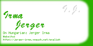 irma jerger business card